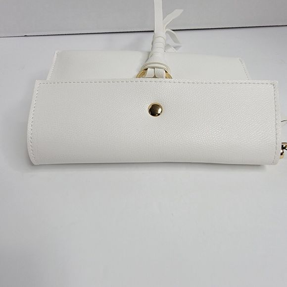 Chicos Convertible Tassel Crossbody Bag Fold Over Bag Zip Up‎ White - Picture 13 of 14